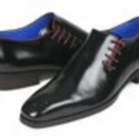 New Handmade Men's Side Lace Oxfords Black Polished Leather Shoes - Thumbnail 3