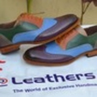 Handmade Classic Multi-Color Wingtip Oxford Dress Shoes - Thumbnail 2