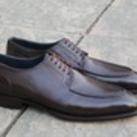 Dark Brown Leather Handmade Men Oxford Dress Shoes - Thumbnail 1