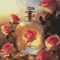 Rose In A Bottle Cross Stitch Pattern - Thumbnail 1
