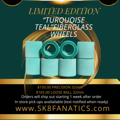 Limited edition “teal green” fiberglass wheels sk8 fanatics