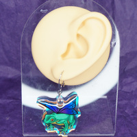 Purple Winged Flutter Frog Earrings - Thumbnail 1