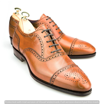 Men's Cognac leather dress brogue oxford shoes custom formal shoes for men