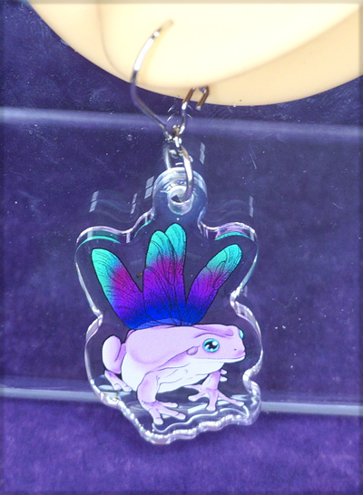 Pink Flutter Frog Earrings