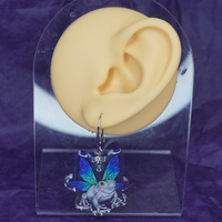 Blue Flutter Frog Earrings - Thumbnail 1