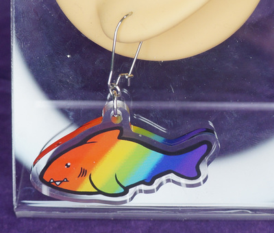 Rainbow Shark Earrings