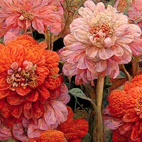 Pretty Dahlias Cross Stitch Pattern - Thumbnail 2