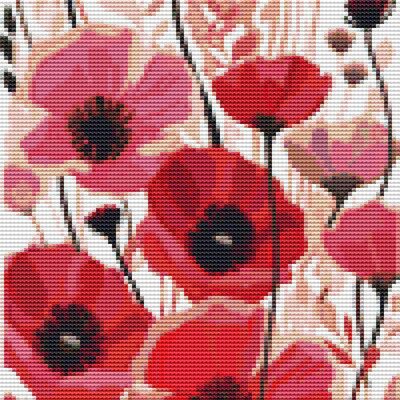 Poppies cross stitch pattern