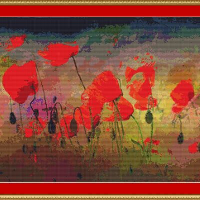 Poppies in the breeze cross stitch pattern - Thumbnail 4