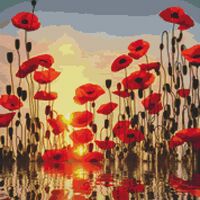 Poppies At Sunset Cross Pattern - Thumbnail 1