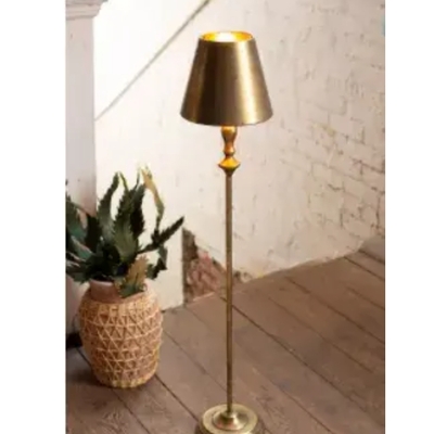 Antique gold table lamp with metal shade - cll2470 - Thumbnail 4