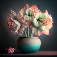 Pink Amaryllis Cross Stitch Pattern - Thumbnail 2