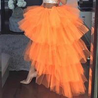 Purple Layered Tulle Skirt Women High Low Tulle Skirt Plus Size Fluffy Hi-lo Fluffy Tulle Skirt Wedding Party Guest Tulle Skirt Outfit - Thumbnail 4