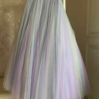 Adult Girl Rainbow Color Long Tulle Skirt Holiday Outfit Rainbow Tutu Tulle Maxi Skirt Custom Plus Size - Thumbnail 5