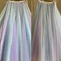 Adult Girl Rainbow Color Long Tulle Skirt Holiday Outfit Rainbow Tutu Tulle Maxi Skirt Custom Plus Size-2