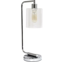 Simple Designs Bronson Antique Style Industrial Iron Lantern Desk Lamp with Glass Shade - LD1036-RGD - Thumbnail 1