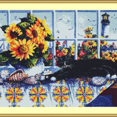 Overlooking the lighthouse cross stitch pattern - Thumbnail 5