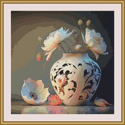 Ornamental vase cross stitch pattern - Thumbnail 3