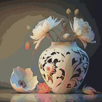 Ornamental Vase Cross Stitch Pattern - Thumbnail 1