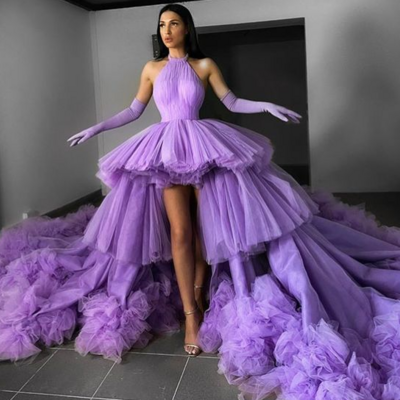 Fabulous mermaid purple prom dress, long evening dress