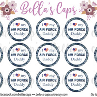 I Love my Air Force Daddy 1" Round Digital Cabochon Image - Thumbnail 1
