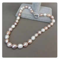 pearl neckace with cz clasp - Thumbnail 1