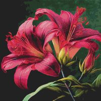 Lillies Cross Stitch Pattern - Thumbnail 1
