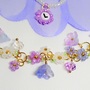  Purple Lily Bracelet Set with Glass beads, Gold Plated Wire and Clasp-3
