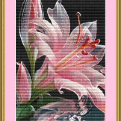 Jersey lily cross stitch pattern - Thumbnail 3