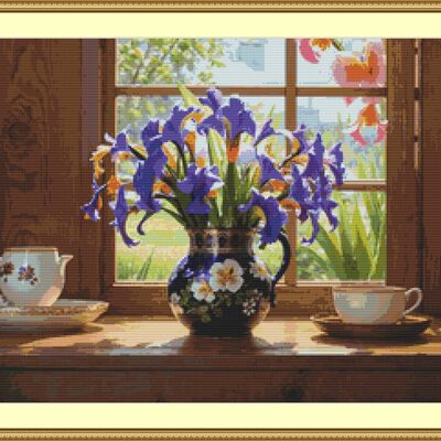 Irises cross stitch pattern - Thumbnail 2
