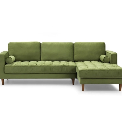 Bente tufted velvet sectional sofa - green