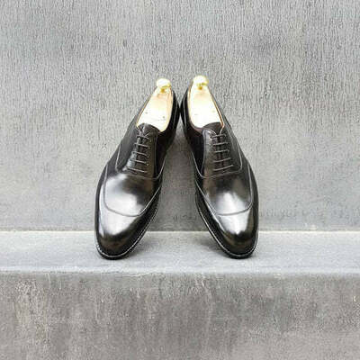 U Cap Oxford Black Calf Leather Dress Shoes