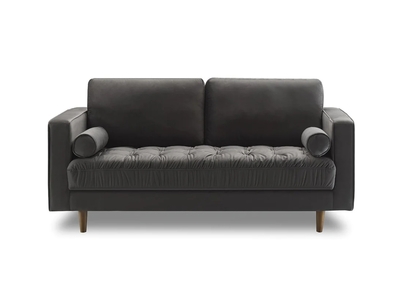 Bente Tufted Velvet Loveseat 2-Seater Sofa - Grey