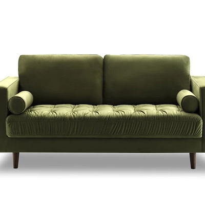 Bente tufted velvet loveseat 2-seater sofa - green