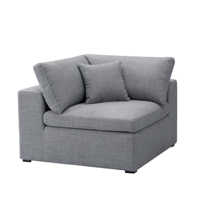 Inès sofa - corner module - grey fabric - Thumbnail 4