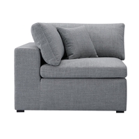 Inès Sofa - Corner Module - Grey Fabric - Thumbnail 1