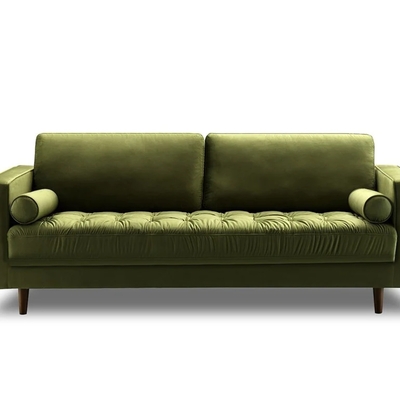 Bente tufted velvet 3-seater sofa - green