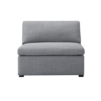 Inès Sofa - 1-Seater Single Module - Grey Fabric - Thumbnail 1