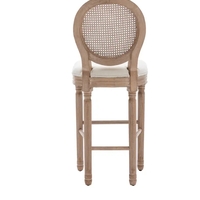 French Country Wooden Barstools Rattan Back With Upholstered Seating - W21236874 - Thumbnail 1