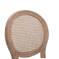 French Country Wooden Barstools Rattan Back With Upholstered Seating - W21236874 - Thumbnail 4