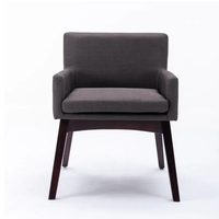 Small Modern Living Dining Room Accent Chairs Fabric Mid-Century Upholstered Side Seat Club Guest with Metal Legs - W21256372 - Thumbnail 2