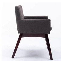 Small Modern Living Dining Room Accent Chairs Fabric Mid-Century Upholstered Side Seat Club Guest with Metal Legs - W21256372 - Thumbnail 3