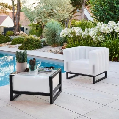 Yomi armchair eko with lighting aluminium frame - fycneko02bt - Thumbnail 5