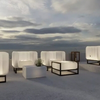 YOKO POUF EKO WITH LIGHTING ALUMINIUM Frame - PYKCNEKO02BT - Thumbnail 1