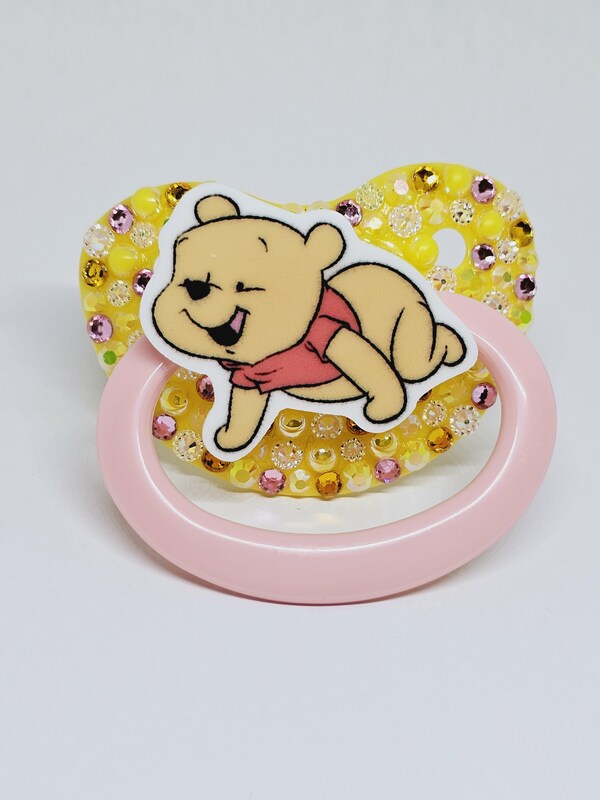 Pooh Bear Yellow/Pink Adult Pacifier