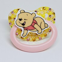 Pooh Bear Yellow/Pink Adult Pacifier
