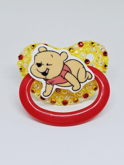 Pooh Bear Yellow/Red Adult Pacifier