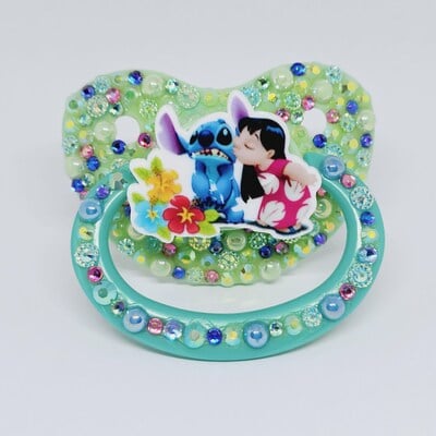 Lilo and stitch mint/teal adult pacifier