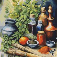 Herbs Cross Stitch Pattern - Thumbnail 1