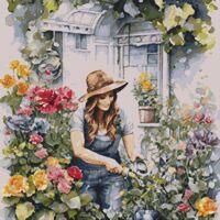 Gardening Cross Stitch Pattern - Thumbnail 1